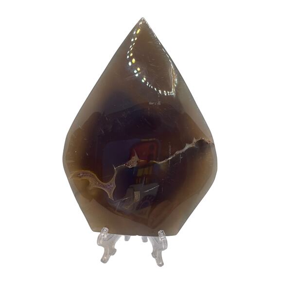 Druzy Amethyst Agate Crystal Freeform Teardrop Flame - Picture 3 of 6